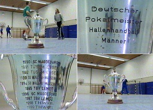 Der Pott war beim letzten Training mit dabei