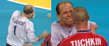 Weinte vor Glück: Der russische Torhüter Andrej Lavrov. Weinte vor Glück: Der russische Torhüter Andrej Lavrov.