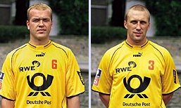 Die torgef�hrlichsten Essener: Johannesson (links), Velykky (rechts).