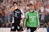 Entt�uschte Zebras: Marcus Ahlm und Henning Fritz
