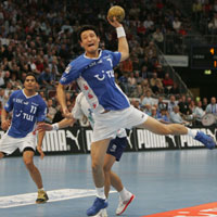 Kyung-Shin Yoon bestreitet in der Kieler Ostseehalle sein letztes Spiel f�r den VfL.