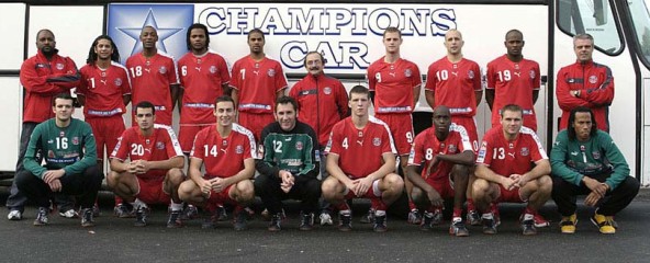 Oben von links: Co-Trainer M. Spincer, Arive, Louis, Sorhaindo, C. Spincer, unbekannt, Mongin, Di Salvo, Girault, Trainer Anti; Unten von links: Siffert, Filah, Paillasson, Lassaut, Atajevas, Diaw, Lis, Annonay