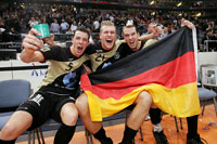 Dominik Klein, Lars Kaufmann und Pascal Hens  freuen sich �ber den Finaleinzug