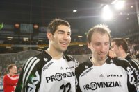 Strahlende Gesichter: Nikola Karabatic und Vid Kavticnik