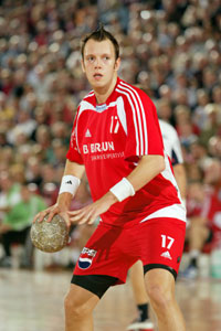 Hier noch im Melsunger Trikot, wechselte Marcus Hock �ber Wetzlar zum ASV Hamm und ist dort bester Torsch�tze.