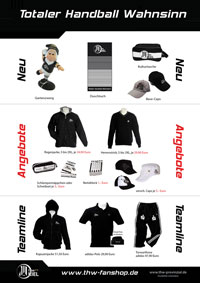 Viele tolle Angebote erwarten den THW-Fan am Sonntag am Sonderverkaufsstand.