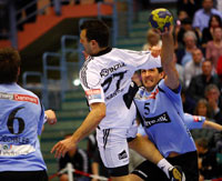 Weltmeister Jerome Fernandez erzielte drei Treffer aus dem rechten R�ckraum.