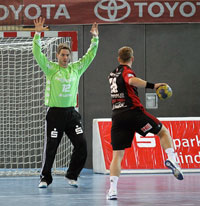 Andreas Palicka überzeugte nicht nur wegen seiner zwei parierter Strafwürfe. Andreas Palicka überzeugte nicht nur wegen seiner zwei parierter Strafwürfe.