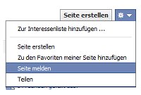 Klickt auf "Seite melden".