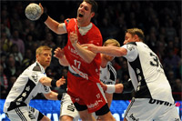 Nationalspieler Felix Danner war mit acht Treffern bester Sch�tze der Partie.