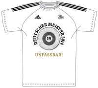 Die Vorderseite des Meistershirts.