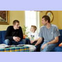 Martin Boquist links, Magnus Wislander rechts mit seinem Sohn Daniel.