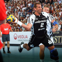 Magnus Wislander im August 2009 beim Abschiedsspiel f�r Stefan L�vgren.