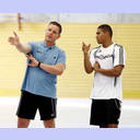 Alfred Gislason und Daniel Narcisse beim ersten Training.