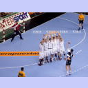 Freiwurf zum Ende der ersten Halbzeit.