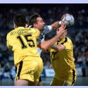 Morten Bjerre wird von der ABC-Deckung gestoppt.