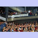 Die Flensburger Fans riefen die erste Heimniederlage des THW gegen Flensburg ins Ged�chtnis zur�ck.