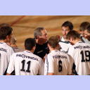 Mannschaftsbesprechung w�hrend einer Auszeit.