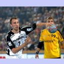 Vid Kavticnik beim Siebenmeter.