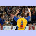 Deutschland - Schweden in Kiel: Ahlm attackiert Glandorf.