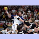 WM 2007: FRA-GER: Jansen und Roggisch gegen Karabatic.
