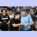 Der rot gesperrte Ljubomir Vranjes und sein Coach Kent-Harry Andersson.