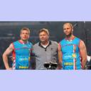 AGK-Clubchef Jesper Nielsen stellt seine Neuzug�nge Gudjon Valur Sigurdsson und Olafur Stefansson vor.