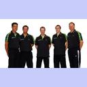 Das Therapeuten-Team des THW Kiel: Jan Bock, Bastian Brandenburg, Maik Bolte, Dennis Missling und Uwe Brandenburg.