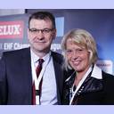 CL-Achtelfinal-Auslosung: Andrzej Miszczynski (Pr�sident von Wisla Plock) und THW-Gesch�ftsf�hrerin Sabine Holdorf-Schust.