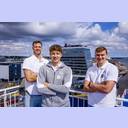 Die Neuzug�nge Veron Nacinovic, Rasmus Ankermann und Lukas Laube.